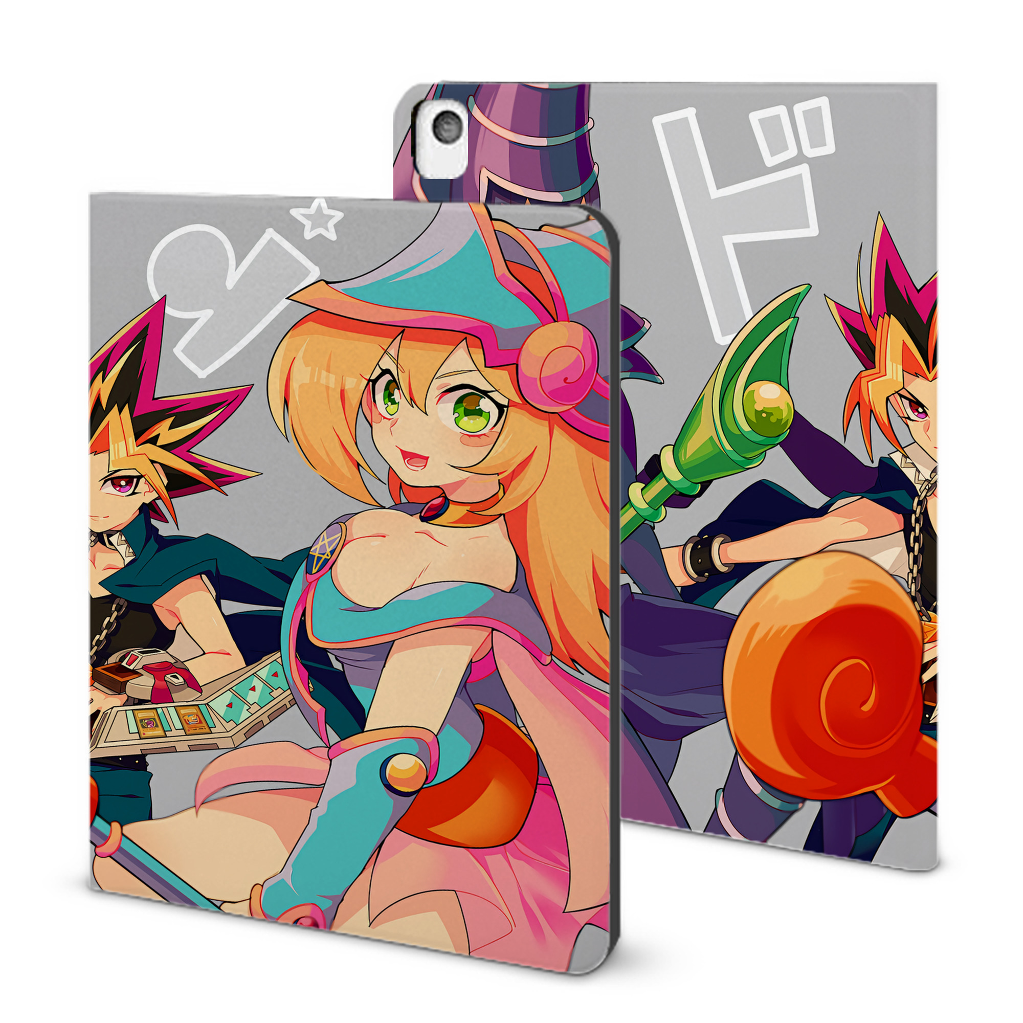 （画像用） 遊☆戯☆王 Yu-Gi-Oh! IPadケース ペンホルダー付き ブックスタイルデザイン